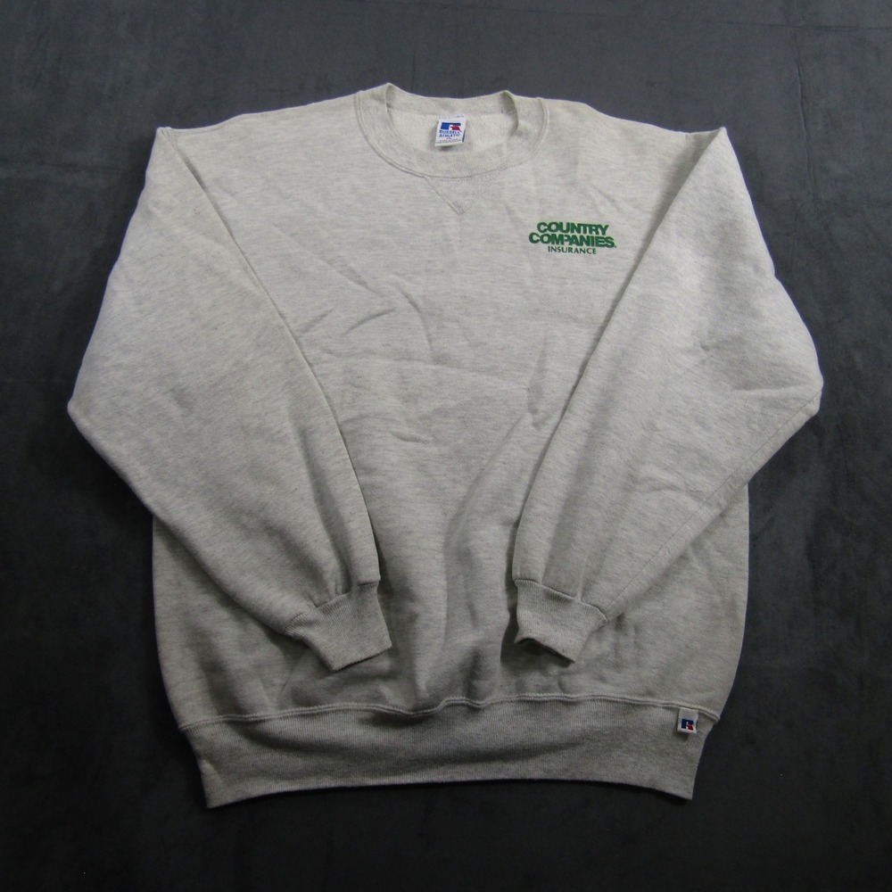 Russell Athletic Sweatshirt Mens XL Gray Country Companies Insurance USA Made